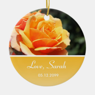hübsche gelbe Rosen-Geburtstagsgeschenk von einem Keramikornament