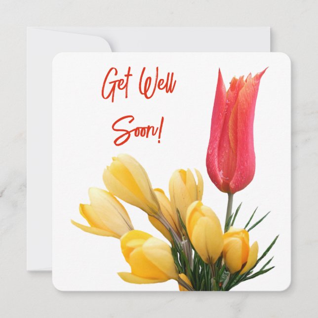 Hübsche gelbe Tulpe-Liebe Feiertagskarte (Vorderseite)