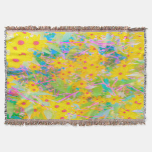 Hübsche gelbe und rote Blumen mit Türkis Decke