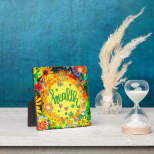 Hübsche Gelbflorentelefonanregung Gesundheit Fotoplatte