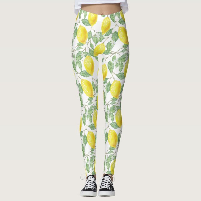 Hübsche Gelblemonen Leggings (Vorderseite)