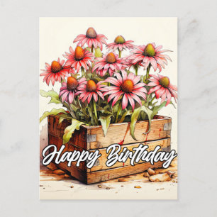 Hübsche gepflanzte Asternblumen Postkarte