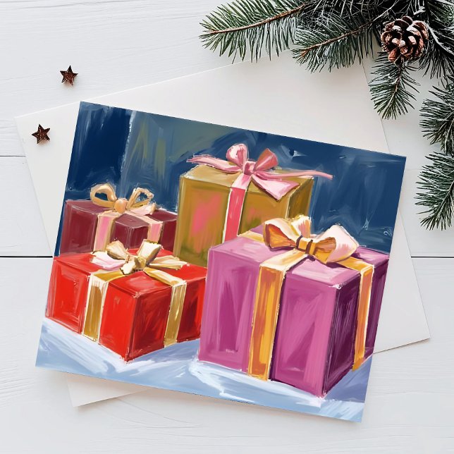 Hübsche Geschenke Wasserfarbe Feiertagspostkarte (Von Creator hochgeladen)