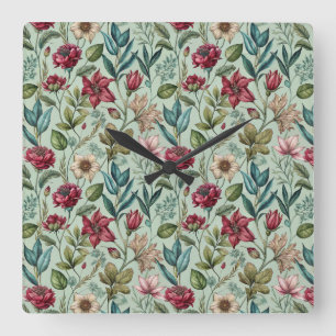 Hübsche Giftblüten Quadratische Wanduhr