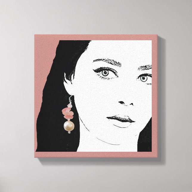 Hübsche Girl-Fashion-Illustration Leinwanddruck (Vorderseite)