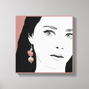 Hübsche Girl-Fashion-Illustration Leinwanddruck
