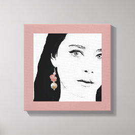 Hübsche Girl-Fashion-Illustration niedlich Leinwanddruck