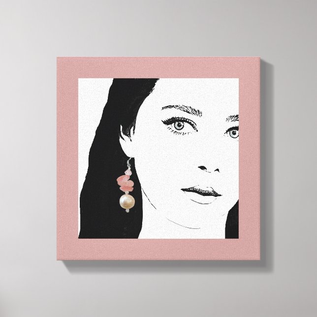 Hübsche Girl-Fashion-Illustration niedlich Leinwanddruck (Vorderseite)