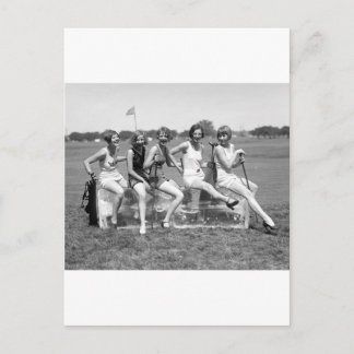 Hübsche Girl Golfers, 20er Postkarte