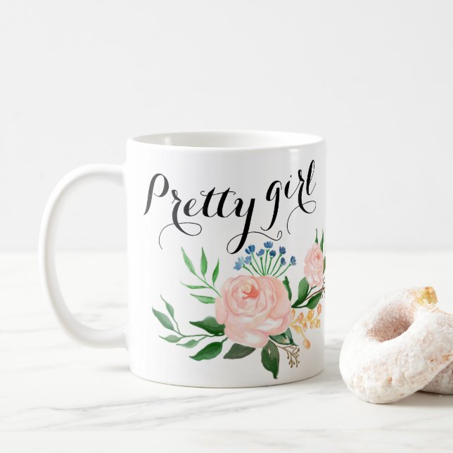 Hübsche Girl-Kaffee-Tasse Kaffeetasse (Mit Donut)