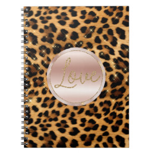 Hübsche Girl Rose Gold Leopard Print Notizblock