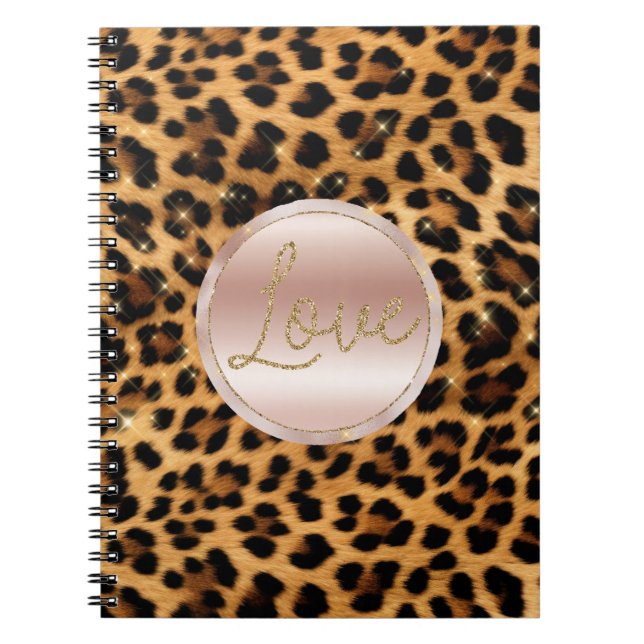 Hübsche Girl Rose Gold Leopard Print Notizblock (Vorderseite)