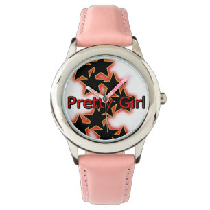 Hübsche Girl Swag Bezel mit rosa Zahlen Armbanduhr
