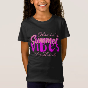Hübsche Girl's Text Summer Vibes T-Shirt