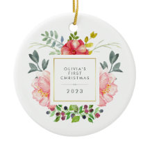 Hübsche Girly Blume Baby's First Christmas