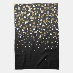 Hübsche Girly Gold Glitzer Dots Illustration Handtuch
