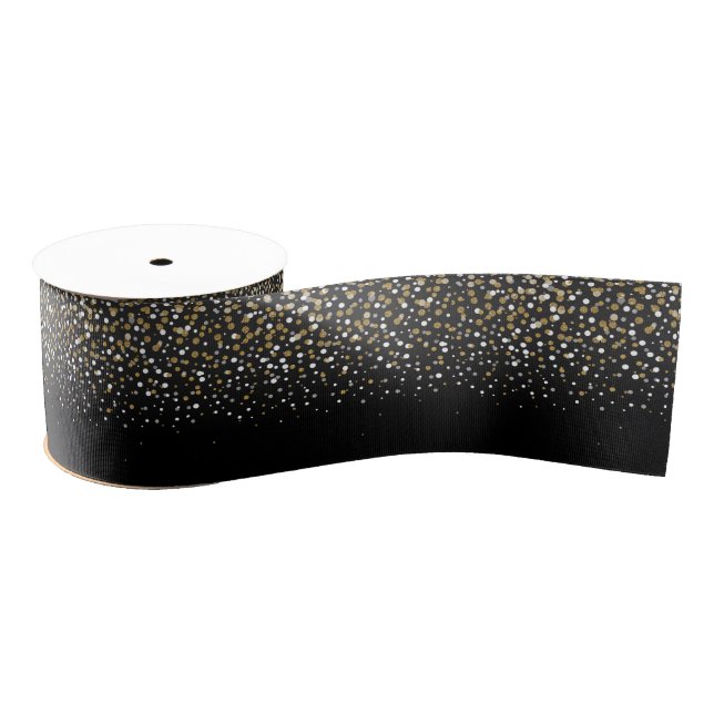 Hübsche Girly Gold Glitzer Dots Illustration Ripsband (Spule)