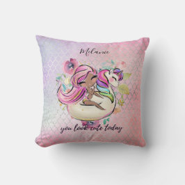 Hübsche Girly IHR SEHEN NIEDLICHEN HEUTE Einhorn R Kissen