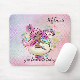 Hübsche Girly IHR SEHEN NIEDLICHEN HEUTE Einhorn R Mousepad