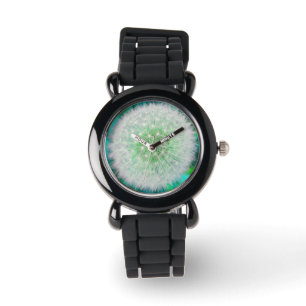 Hübsche Girly Löwenzahn-Uhr, blau Armbanduhr