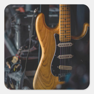 Hübsche Gitarre Quadratischer Aufkleber