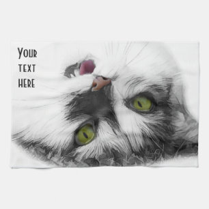 Hübsche glückliche Katze anpassbar Geschirrtuch