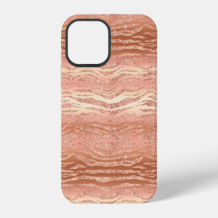Hübsche Gold-Rosa Glitter Metallic Chic Weiblich iPhone 12 Hülle