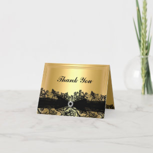 Hübsche Gold- und schwarze Spitzen-Dankeskarten Dankeskarte