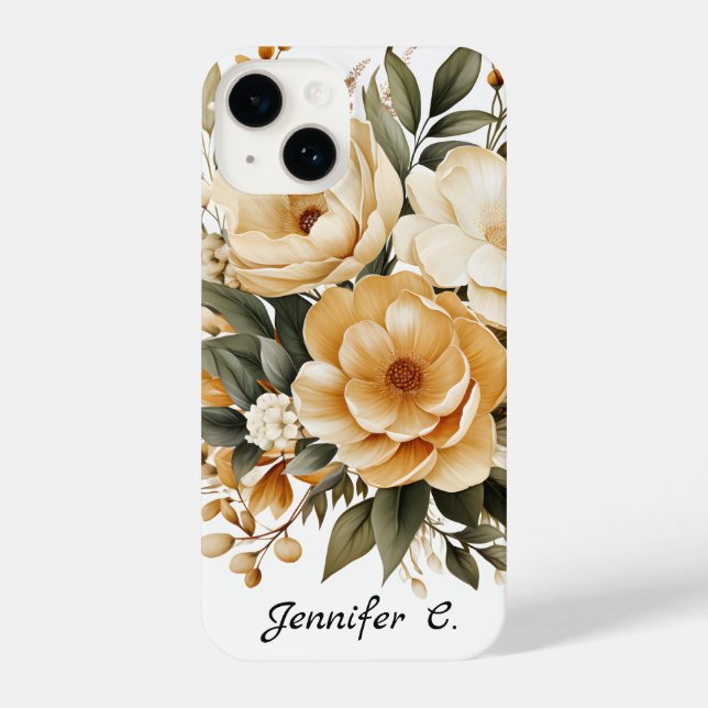 Hübsche Gold Wildblumen iPhone Case Hülle (Rückseite)