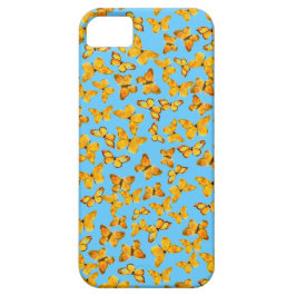 Hübsche goldene Schmetterlinge auf Sky Blue Case-Mate iPhone Hülle