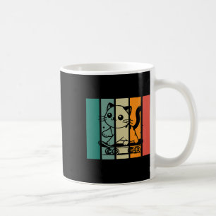 Hübsche großartige Skateboarding-Katze im Vintage- Kaffeetasse