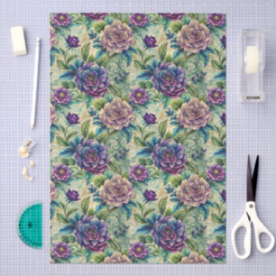 Hübsche große florale nahtlose Handwerk-Decoupage Seidenpapier