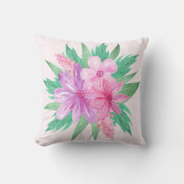 Hübsche große rosa Blumengrün Pastel Girly Kissen