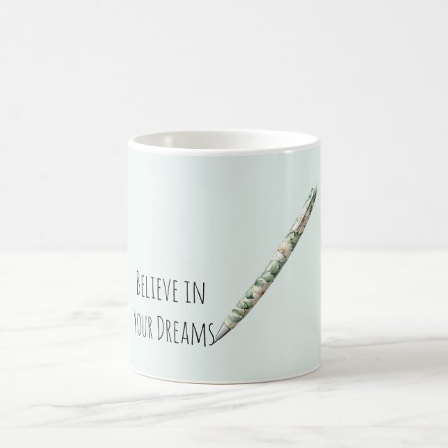 Hübsche grüne Blumenstift-Träume Kaffeetasse (Mittel)