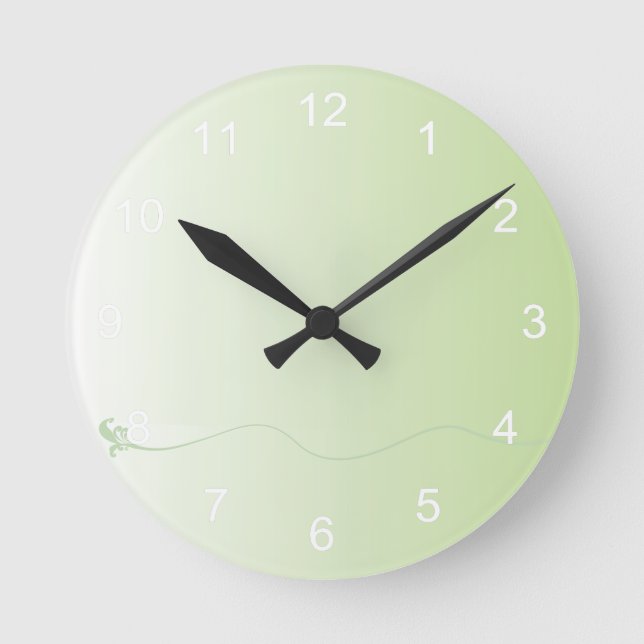 Hübsche grüne Farbe Runde Wanduhr (Vorderseite)