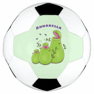 Hübsche grüne Fleischfresser-Pflanze Cartoon Fußball