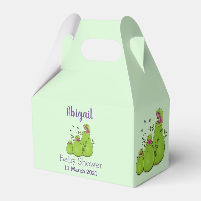 Hübsche grüne Fleischfresser-Pflanze Cartoon Geschenkschachtel (Vorderseite)