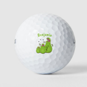 Hübsche grüne Fleischfresser-Pflanze Cartoon Golfball