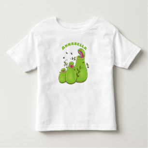 Hübsche grüne Fleischfresser-Pflanze Cartoon Kleinkind T-shirt