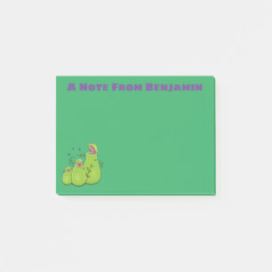 Hübsche grüne Fleischfresser-Pflanze Cartoon Post-it Klebezettel