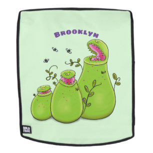 Hübsche grüne Fleischfresser-Pflanze Cartoon Rucksack