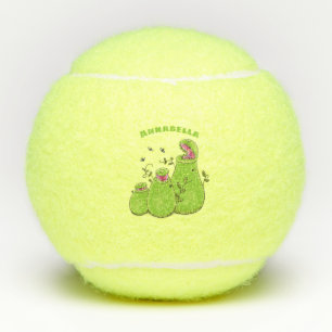 Hübsche grüne Fleischfresser-Pflanze Cartoon Tennisbälle