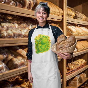 Hübsche grüne Frosch-Kunstmalerei Lange Schürze