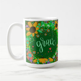 Hübsche Grüne Grace Inspiriere Ein-Wort-Kunst Kaffeetasse