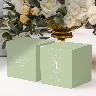 Hübsche Grüne Hochzeit Monogram Vielen Dank Geschenkschachtel