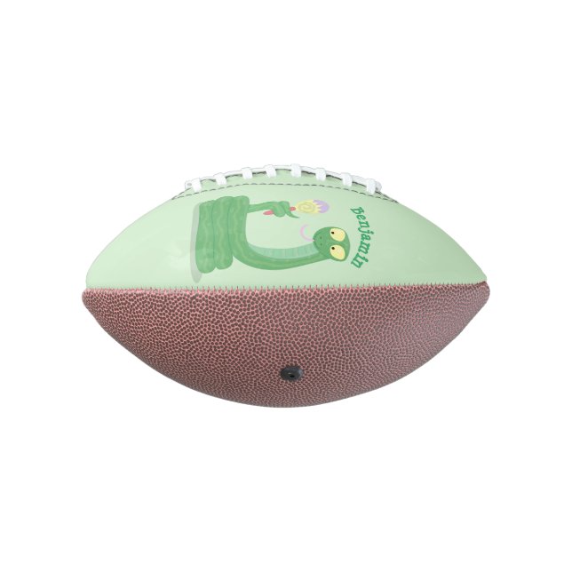 Hübsche grüne Schlange mit Maraca-Cartoon Football (Gedreht 270)