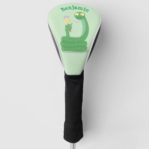 Hübsche grüne Schlange mit Maraca-Cartoon Golf Headcover