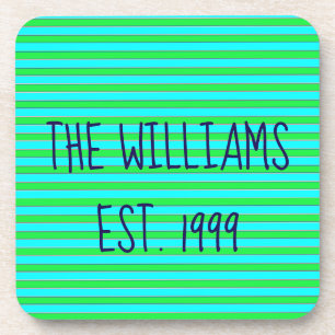 Hübsche grüne und blaue Streifen Getränkeuntersetzer