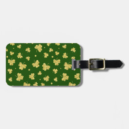 HÜBSCHE GRÜNE UND GOLD IRISH CELTIC-KLEEBLATT GEPÄCKANHÄNGER