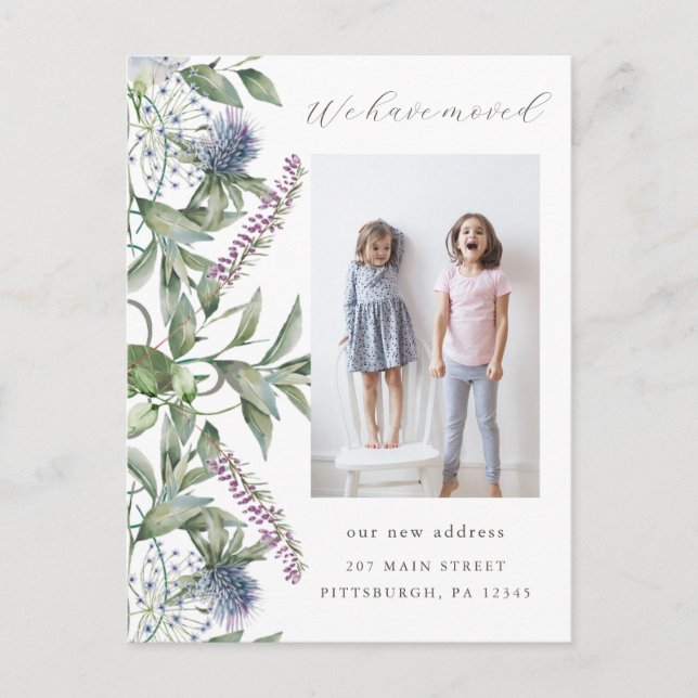 Hübsche Grünflächen Foto Adressenänderung Postkarte (Vorderseite)